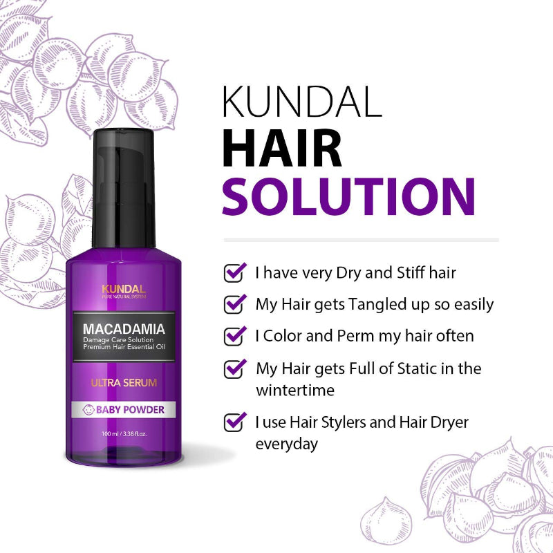 KUNDAL: MACADAMIA ULTRA HAIR SERUM (ENGLISH ROSE) 100ML